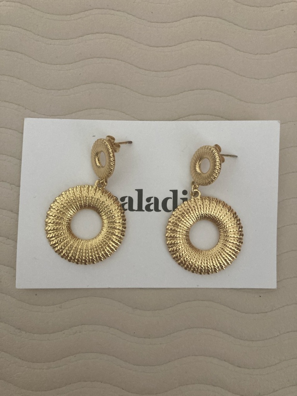 Gold Open Circle Drop Earrings From Portugal